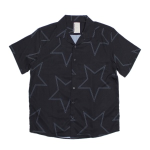 Star Pattern Open Collar Shirt